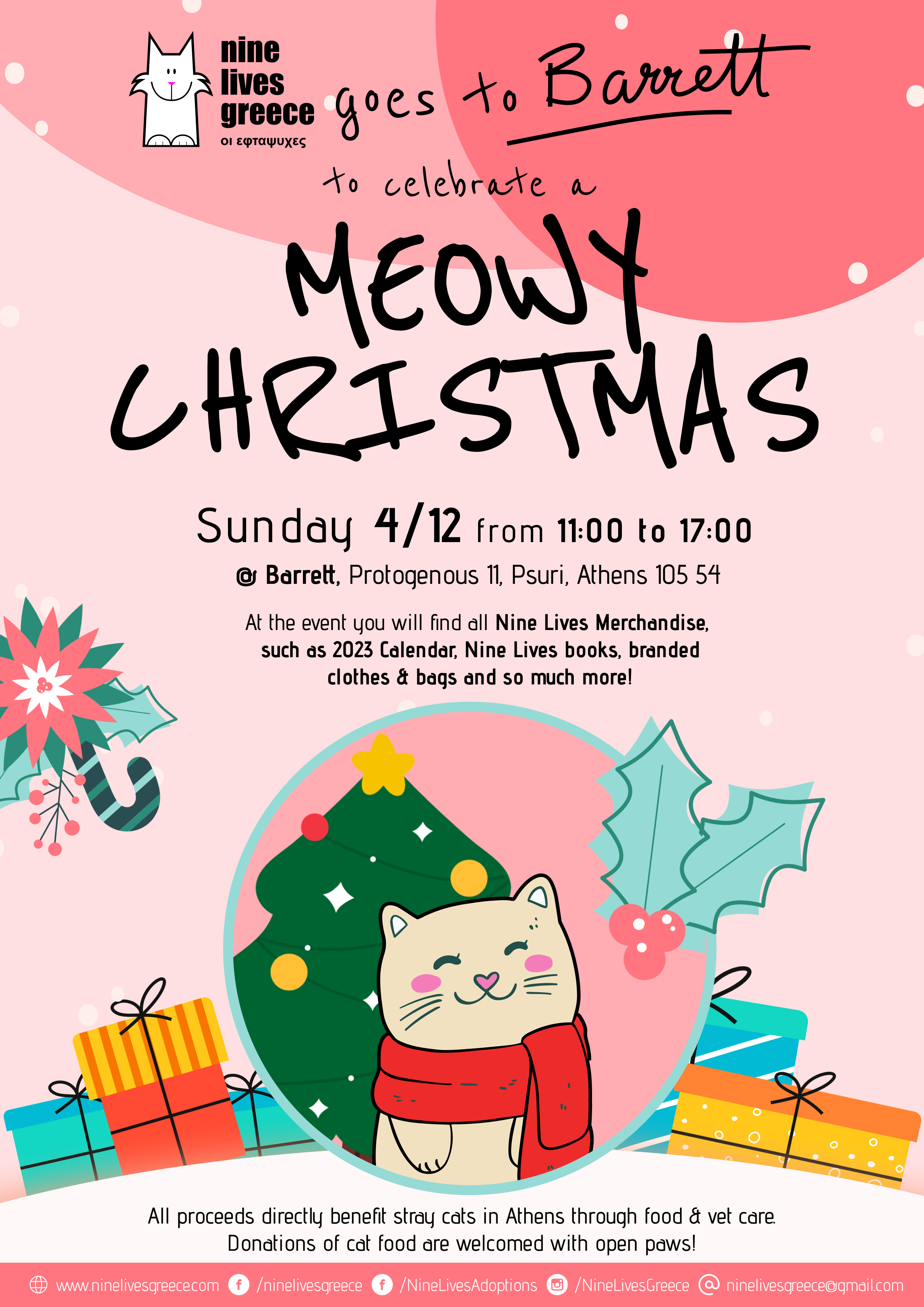 A4 xmas poster 2022 Nine Lives poster for a Christmas bazaar